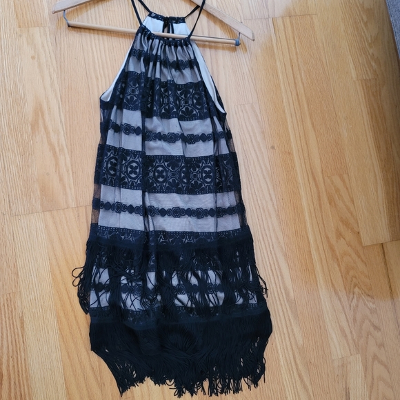 Bebe Fringe and Lace Flapper-esque Dress - Picture 3 of 12